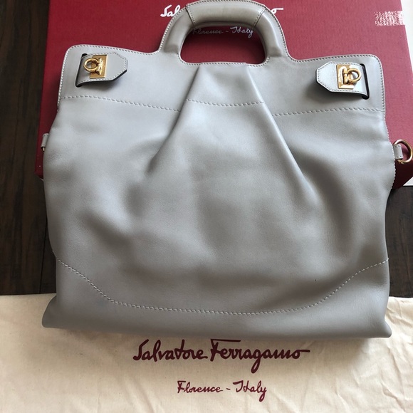 Salvatore Ferragamo Handbags - Salvatore Ferragamo Grey Satchel with GHW